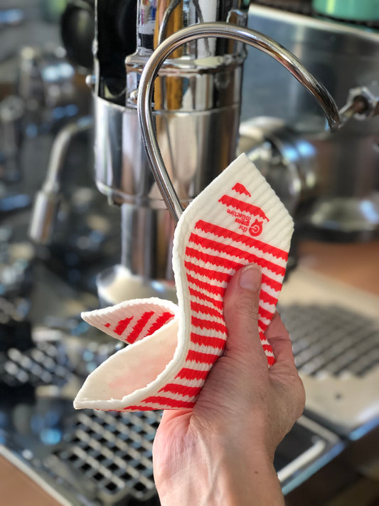 Swedish Dishcloth SPRUCE - Red Stripe