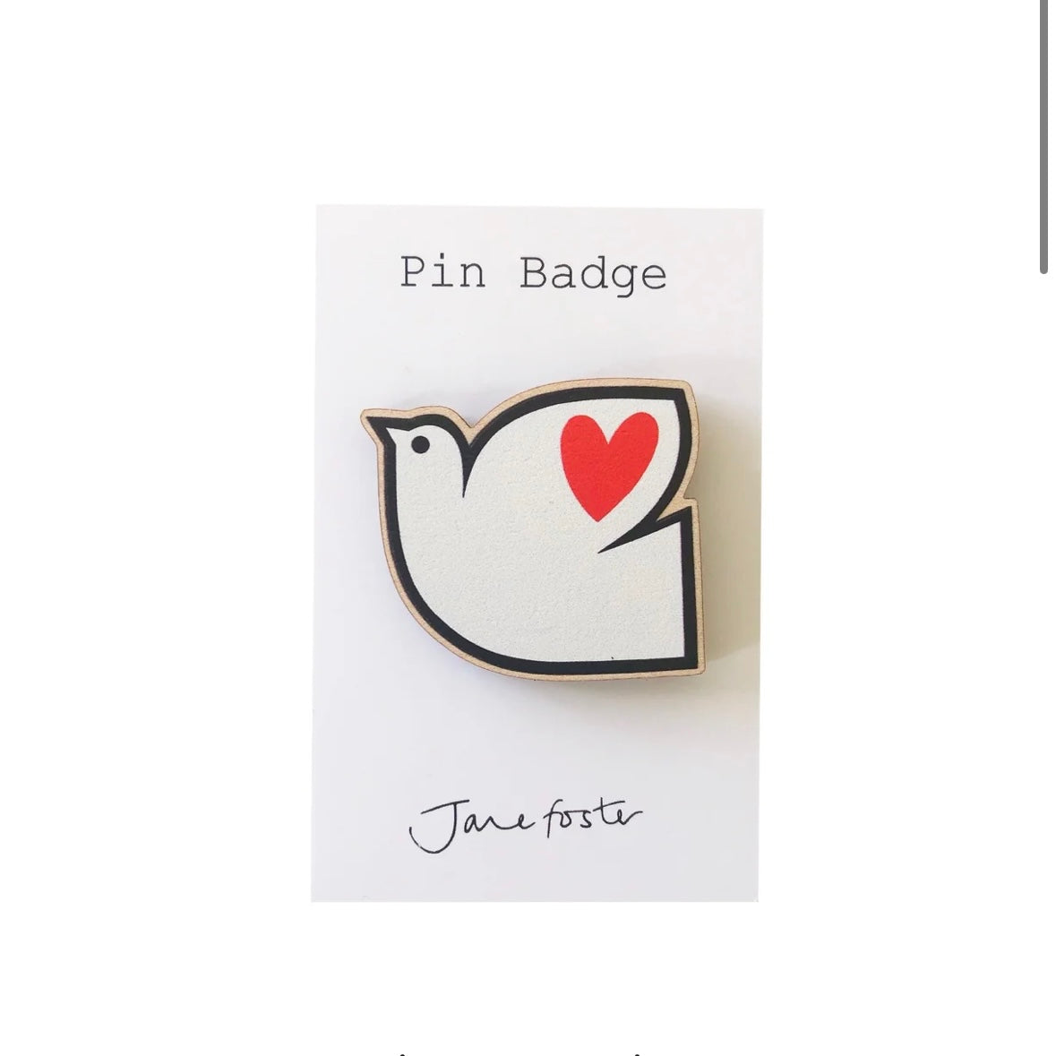 Dove Brooch - Wooden Pin