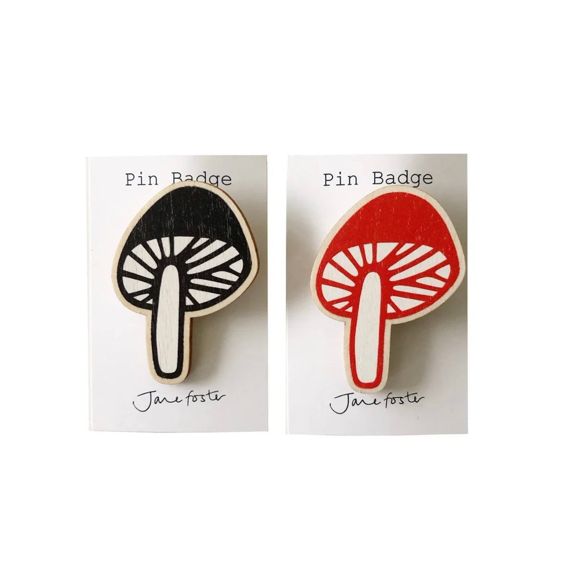 Mushroom Brooch - Black