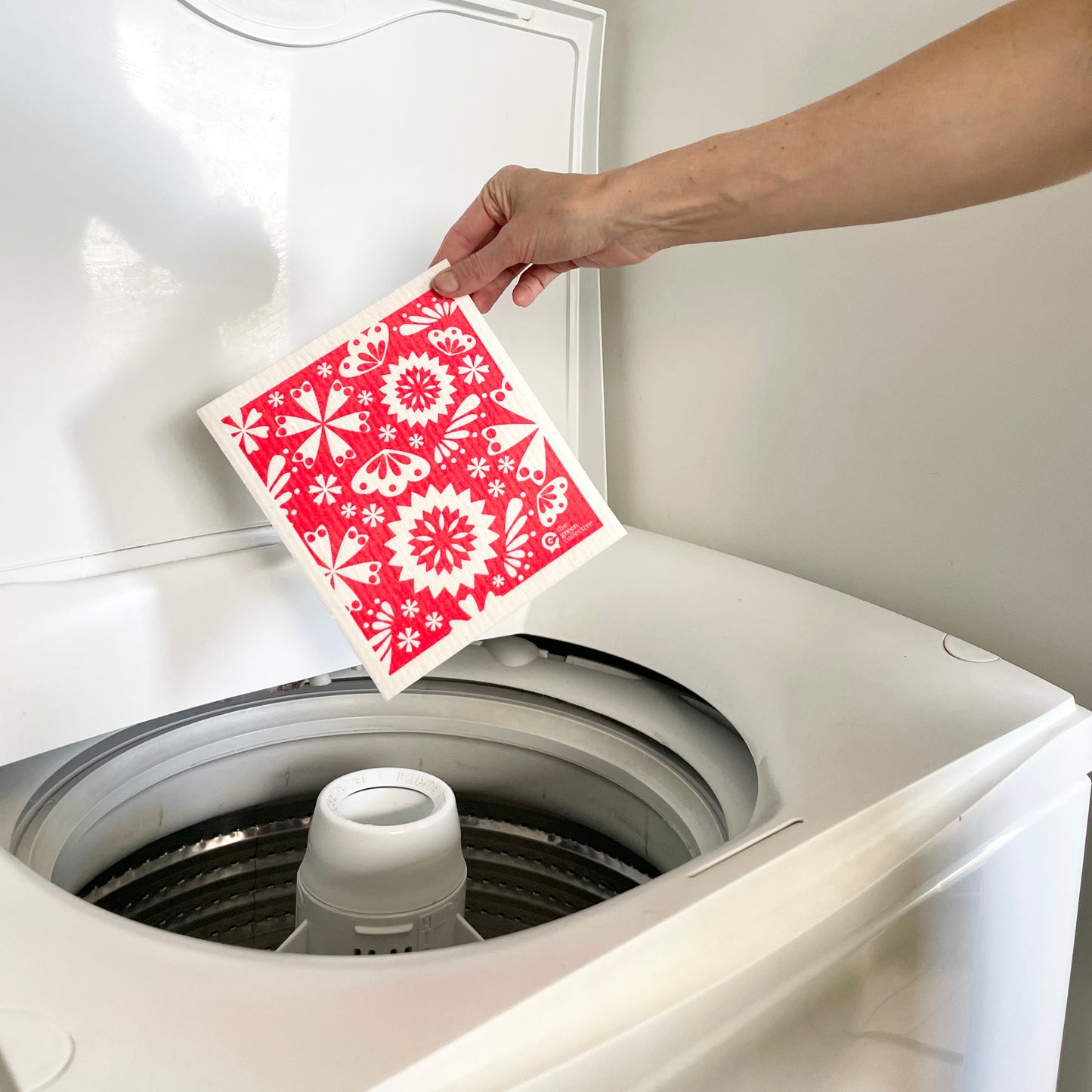 Swedish Dishcloth SPRUCE - Red Flower