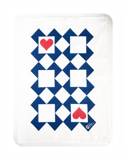 Ace Of Hearts Tea Towel by The Green Collective (50% Linen)