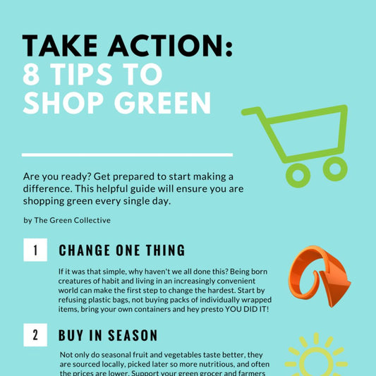 8 Tips to Shop Green. Are you ready? This helpful guide will ensure you are!