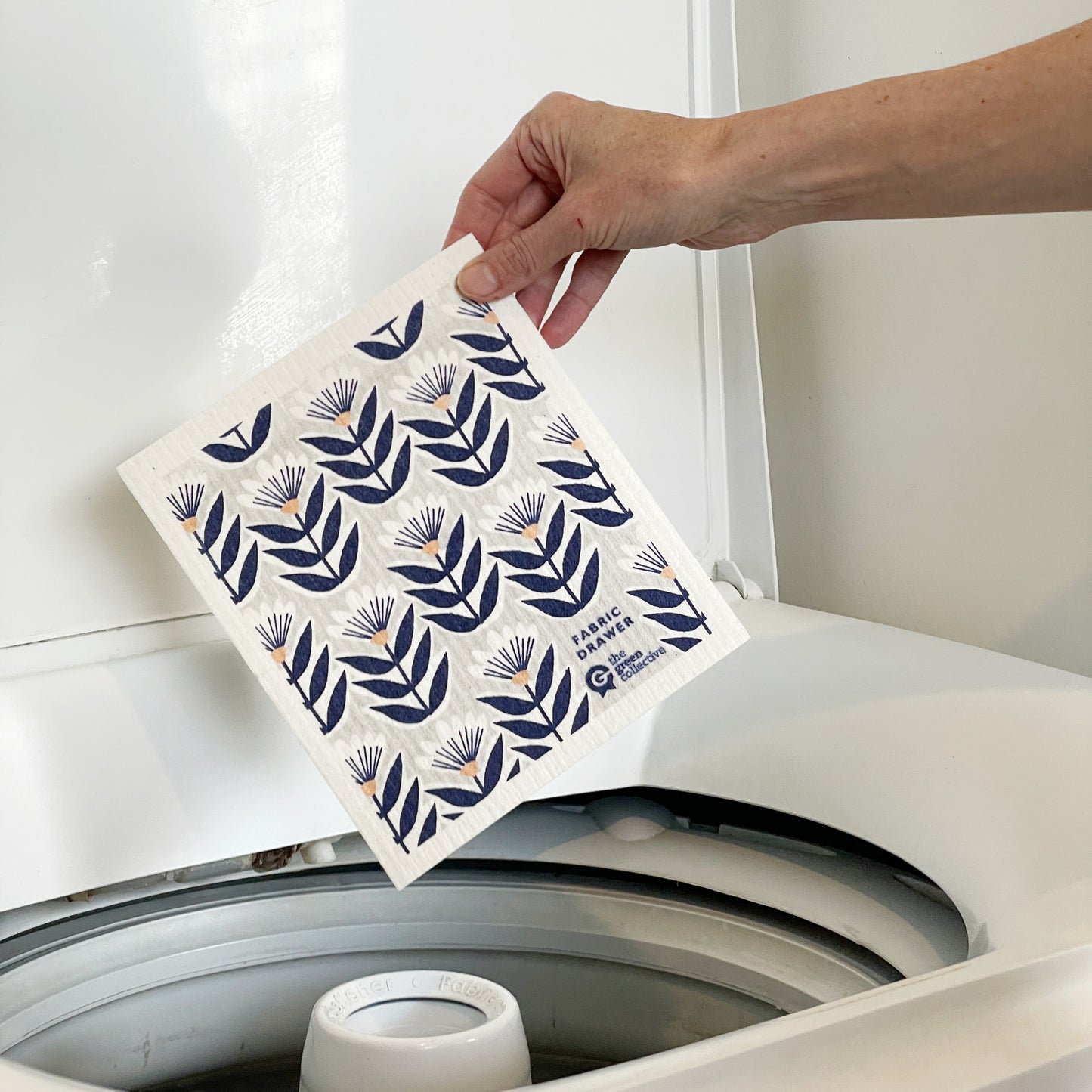 Swedish Dishcloth SPRUCE - Retro Flower  by Fabric Drawer