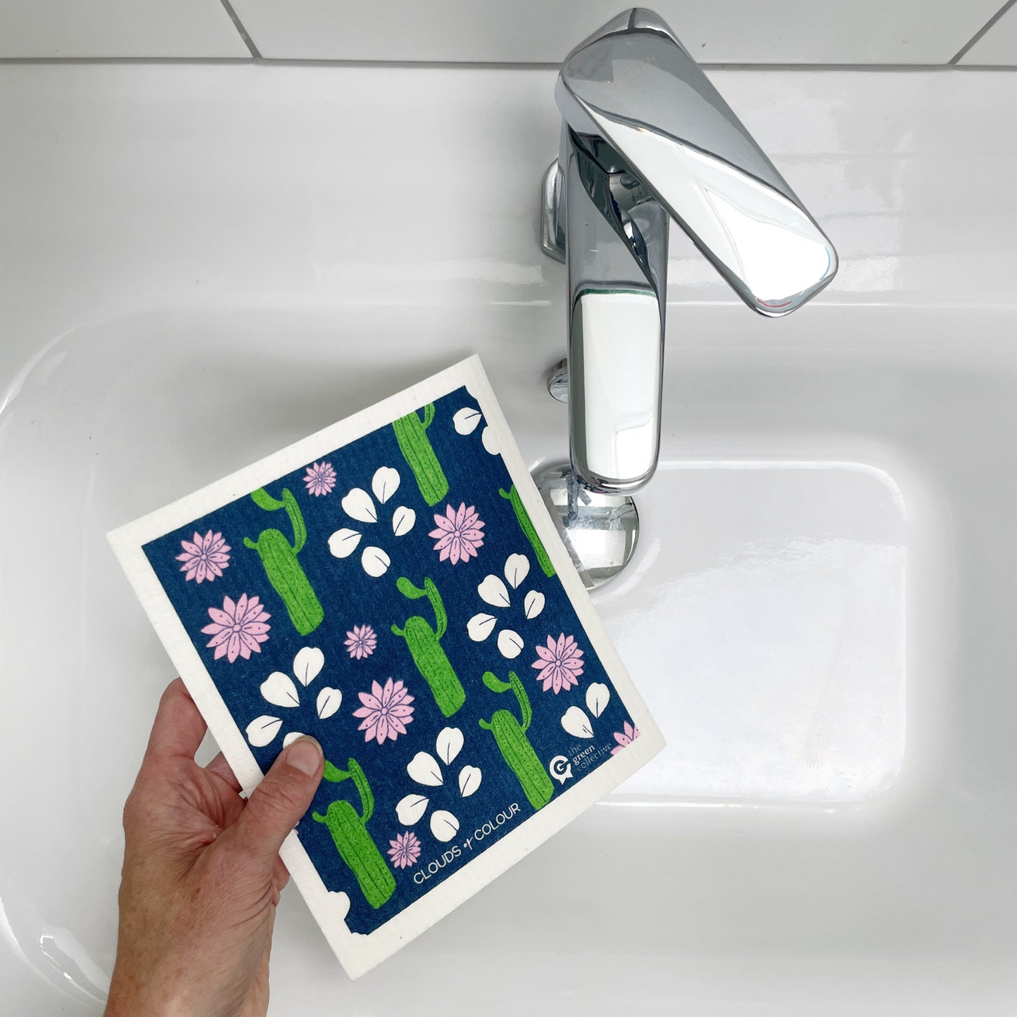 Swedish Dishcloth SPRUCE - Cactus. Design by Clouds of Colour