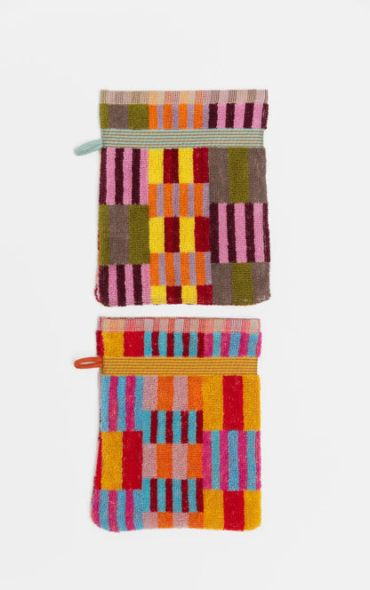 Wash Cloth Set / Wash Mitts #47 Tulip Quilt Duo