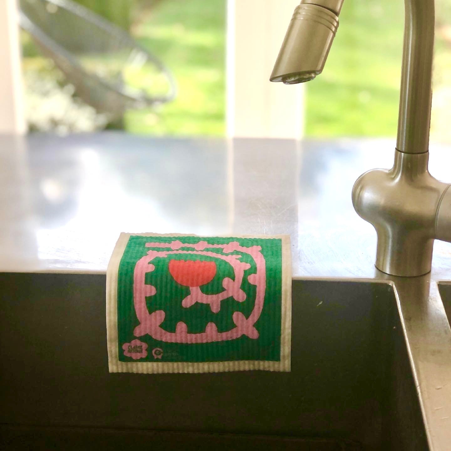 Swedish Dishcloth SPRUCE - Flower Heart by Claire Ritchie