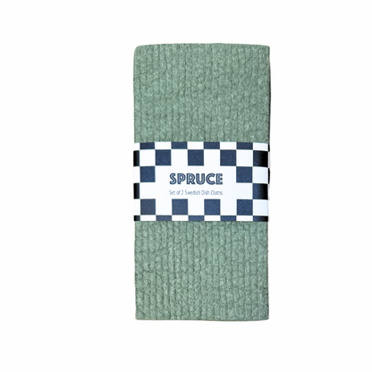 Moss Solid Colour SPRUCE - Set of 2 Dishcloths