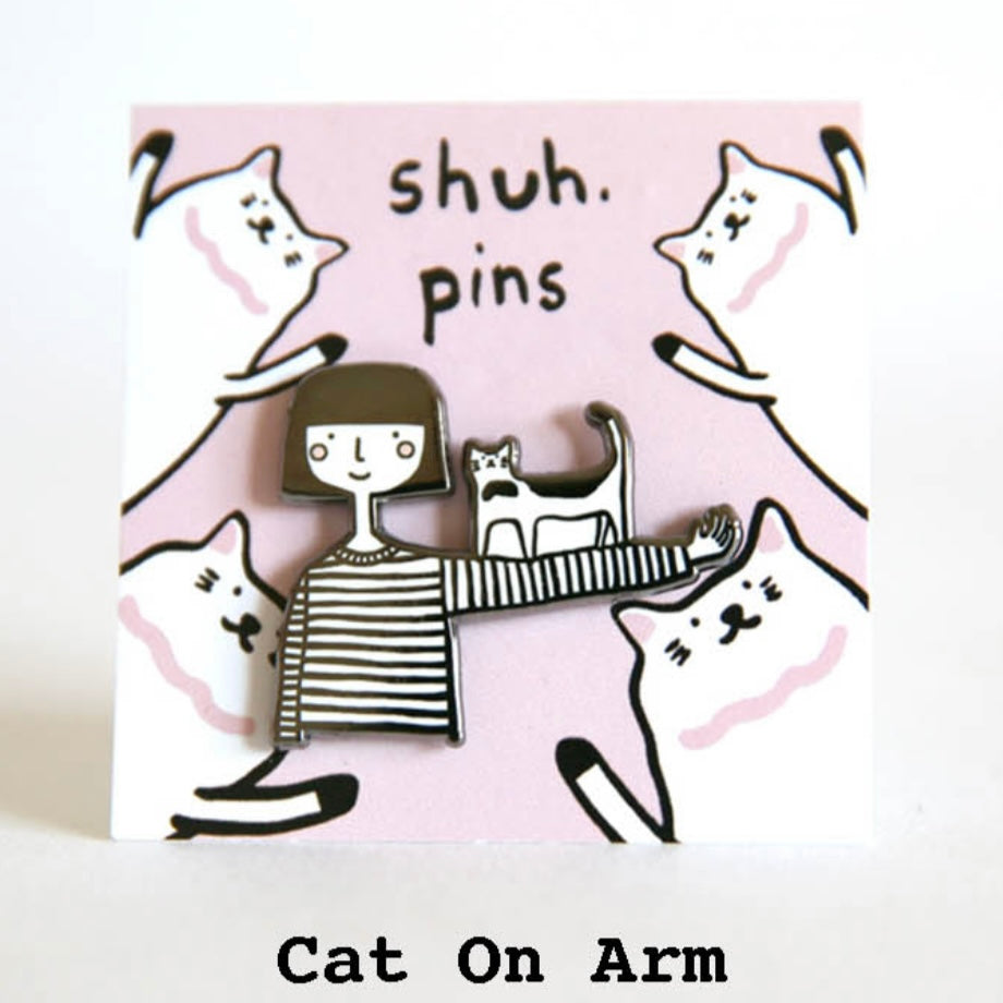 Cat On Arm Pin