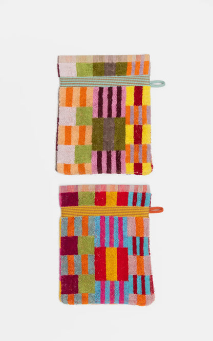 Wash Cloth Set / Wash Mitts #47 Tulip Quilt Duo