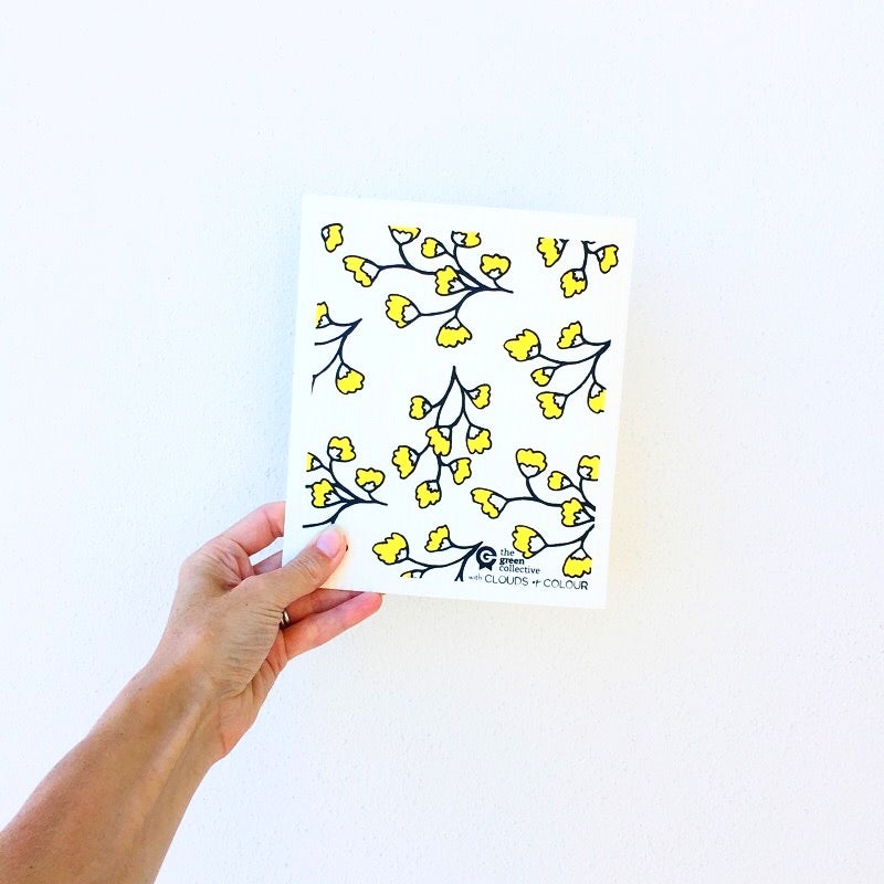 Swedish Dishcloth SPRUCE - Mustard Flower by Clouds of Colour