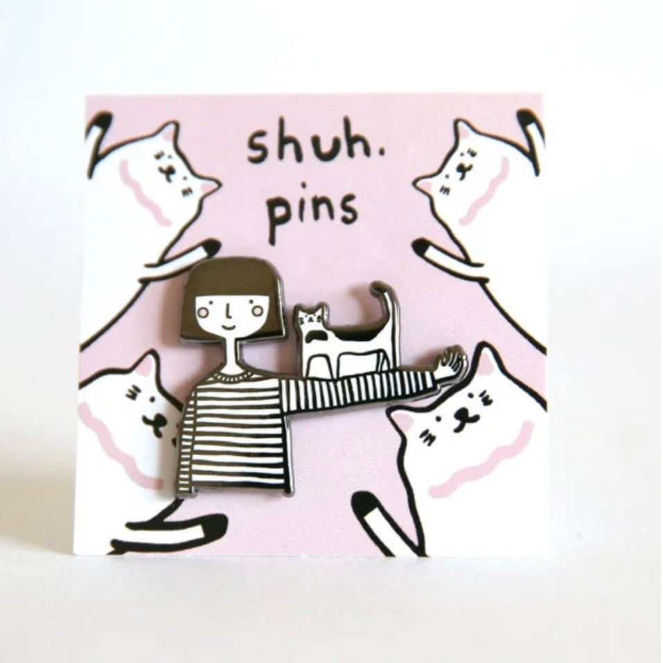 Cat On Arm Pin