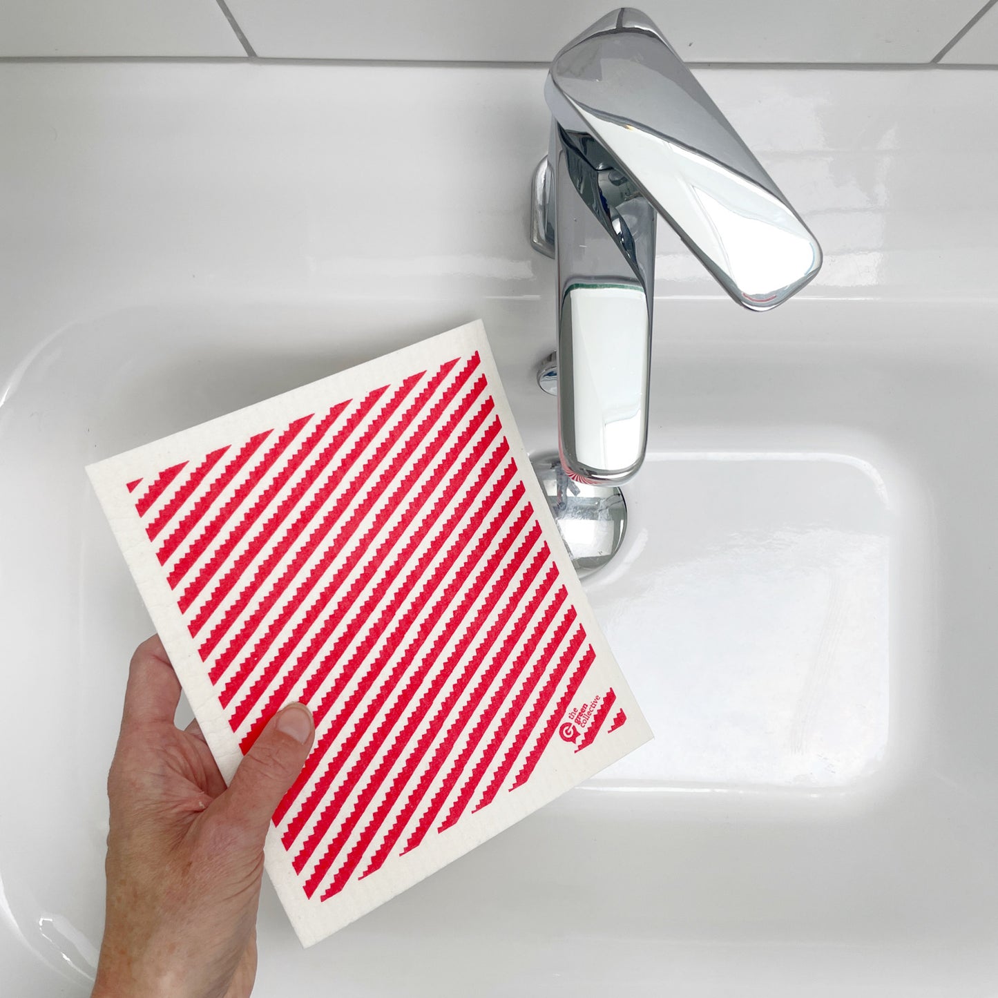 Swedish Dishcloth SPRUCE - Red Stripe