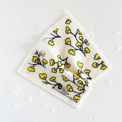 Swedish Dishcloth SPRUCE - Mustard Flower by Clouds of Colour