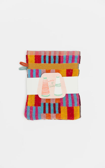 Wash Cloth Set / Wash Mitts #47 Tulip Quilt Duo