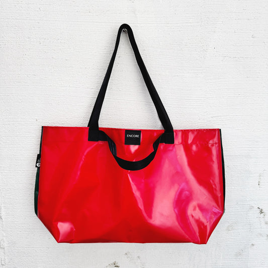 ENCORE Bag - Large red with dark green trim