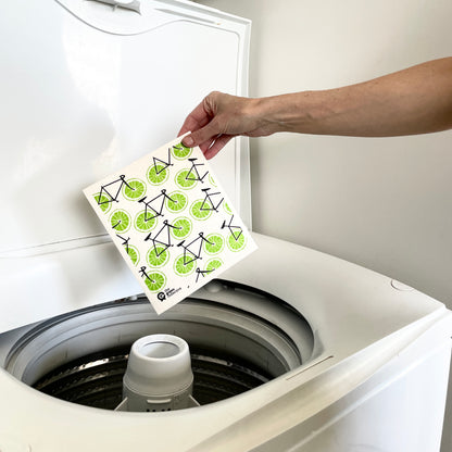 Swedish Dishcloth SPRUCE - Bikes - Limes