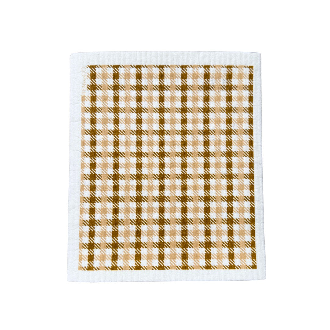 Swedish Dishcloth SPRUCE - Golden Plaid