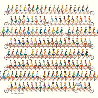 HANK - 8. TANDEM BIKES by Kate Rhees | Organic Cotton Handkerchief