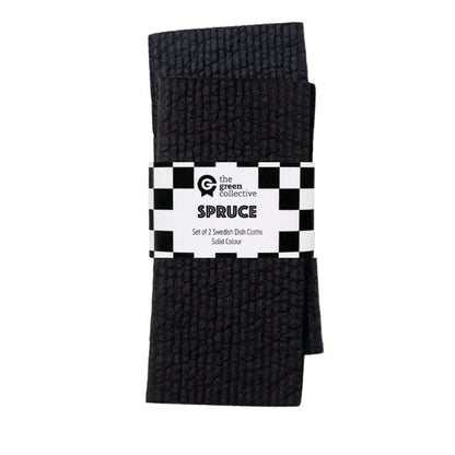 Black Solid Colour Dishcloths - Set of 2