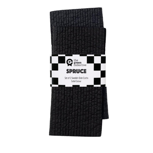 Black Solid Colour Dishcloths - Set of 2