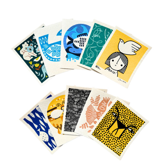 SPRUCE Swedish Dishcloth SET - Animals (10)