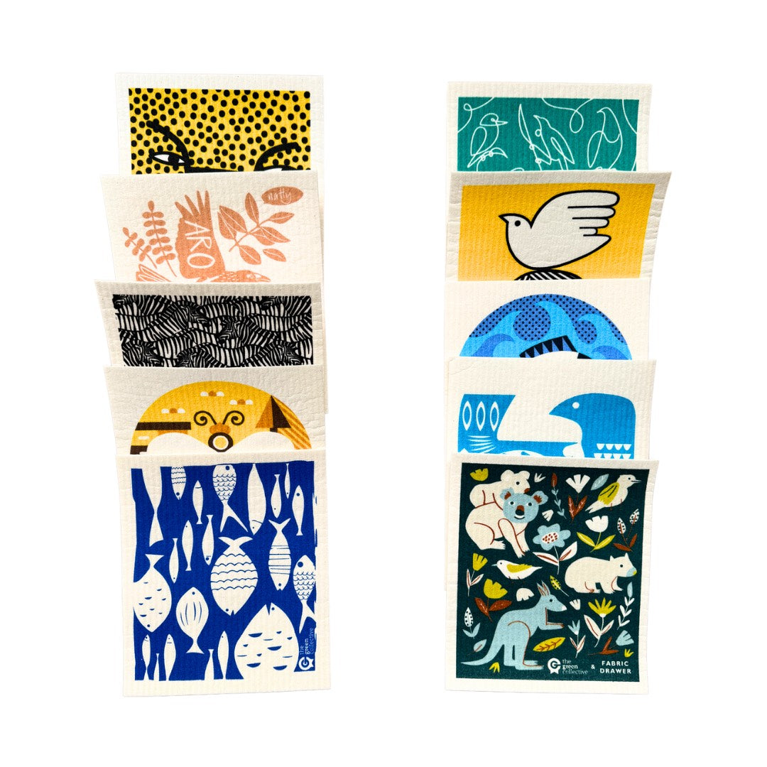 SPRUCE Swedish Dishcloth SET - Animals (10)