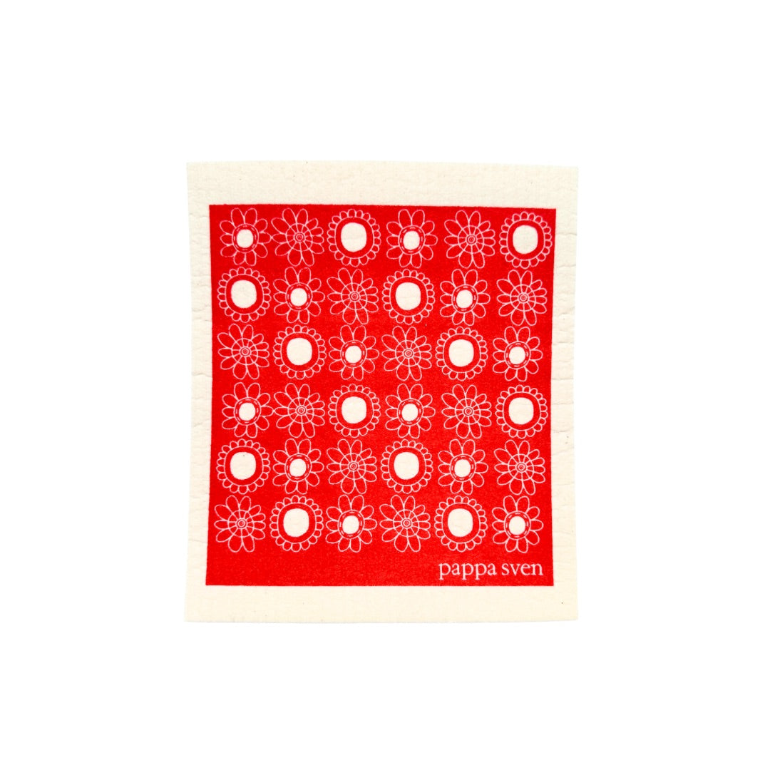 Swedish Dishcloth SPRUCE -  Pappa Sven White Daisy