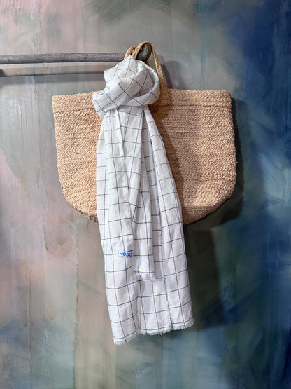 Windowpane Organic Linen Scarf / Sarong Accessory | 100% Linen | FREE Shipping