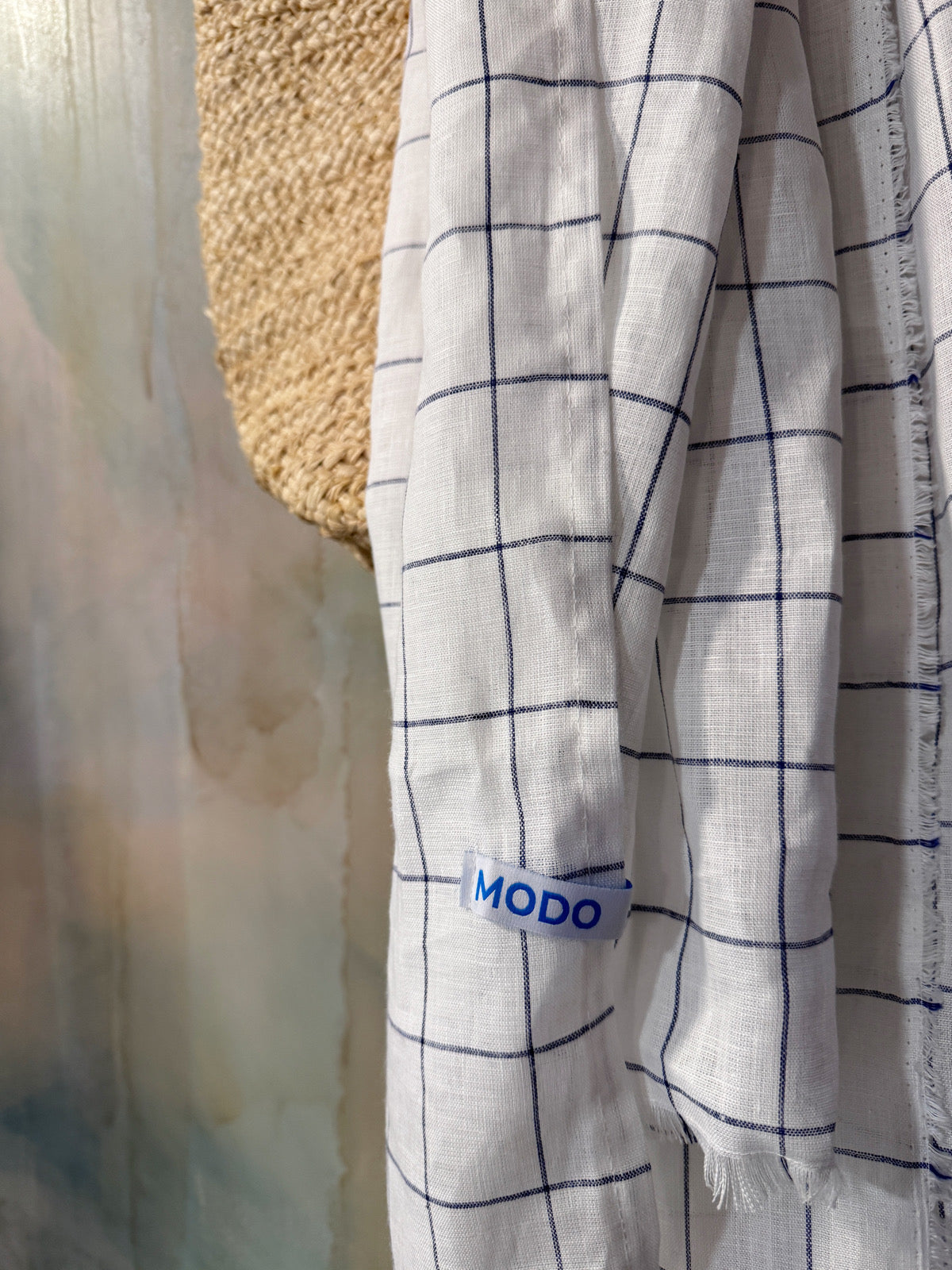 Windowpane Organic Linen Scarf / Sarong Accessory | 100% Linen | FREE Shipping