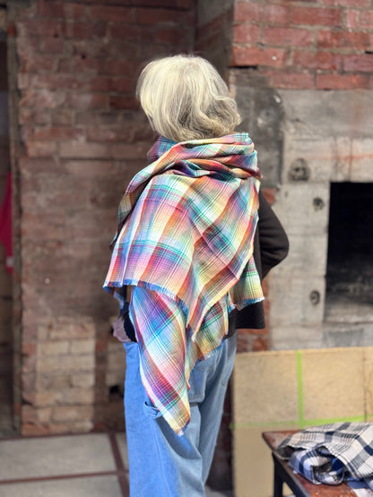 Madras Organic Linen Scarf / Sarong Accessory | 100% Linen | FREE Shipping