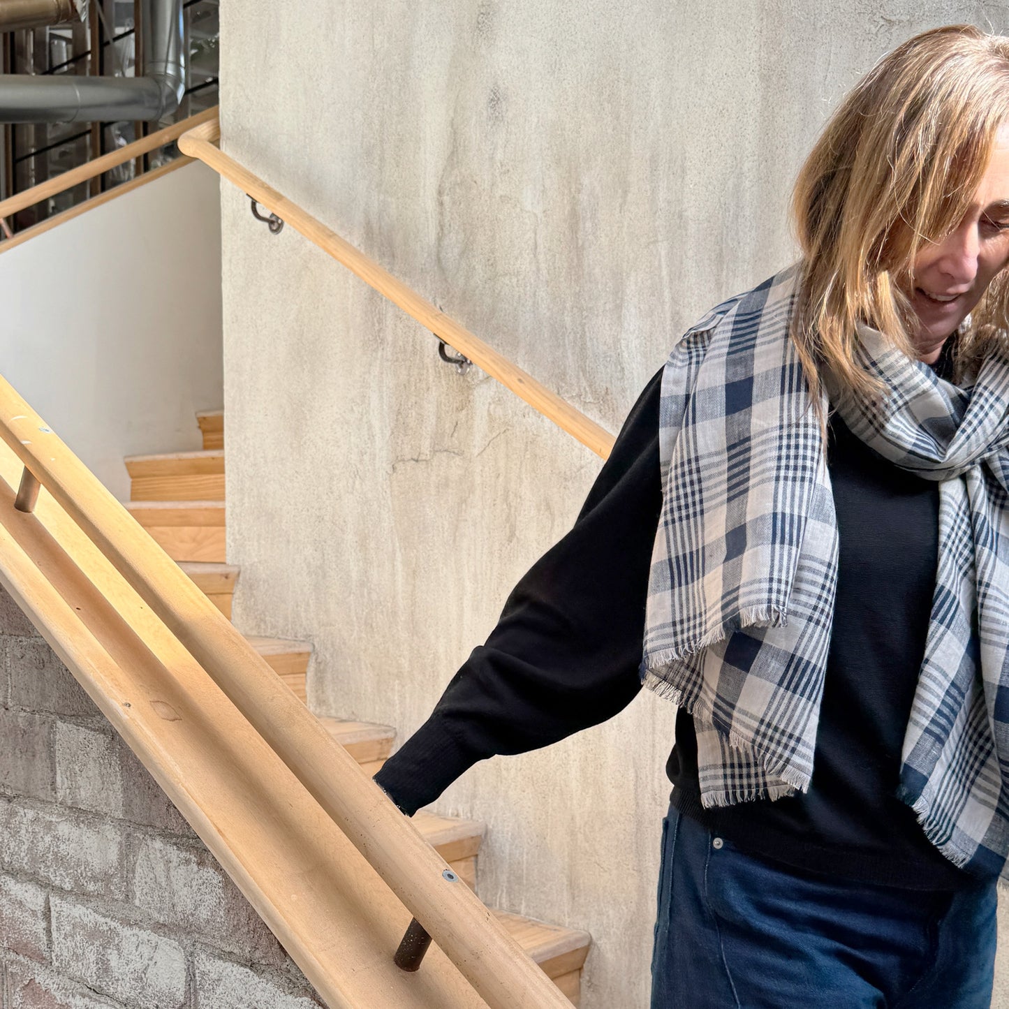 Plaid Organic Linen Scarf / Sarong Accessory | 100% Linen | FREE Shipping