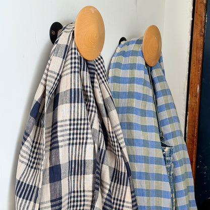 Plaid Organic Linen Scarf / Sarong Accessory | 100% Linen | FREE Shipping