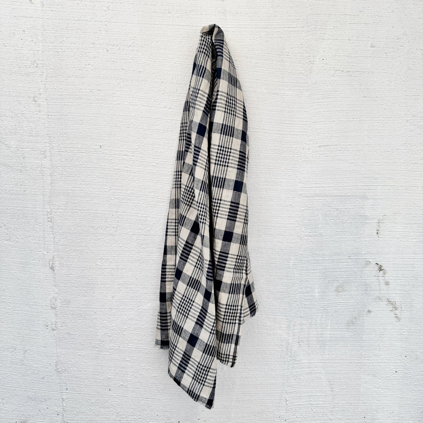 Plaid Organic Linen Scarf / Sarong Accessory | 100% Linen | FREE Shipping