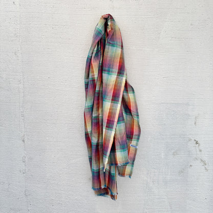 Madras Organic Linen Scarf / Sarong Accessory | 100% Linen | FREE Shipping