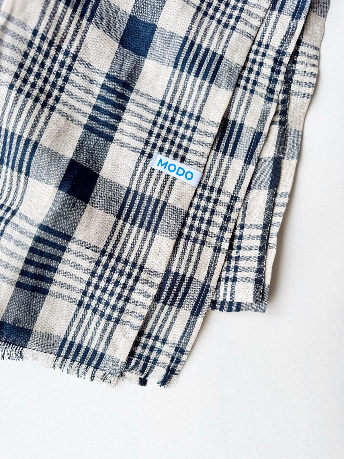 Plaid Organic Linen Scarf / Sarong Accessory | 100% Linen | FREE Shipping
