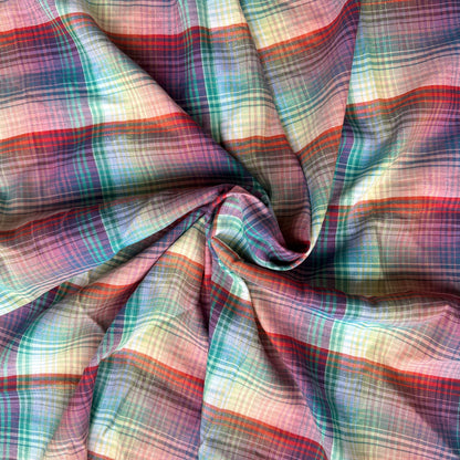 Madras Organic Linen Scarf / Sarong Accessory | 100% Linen | FREE Shipping
