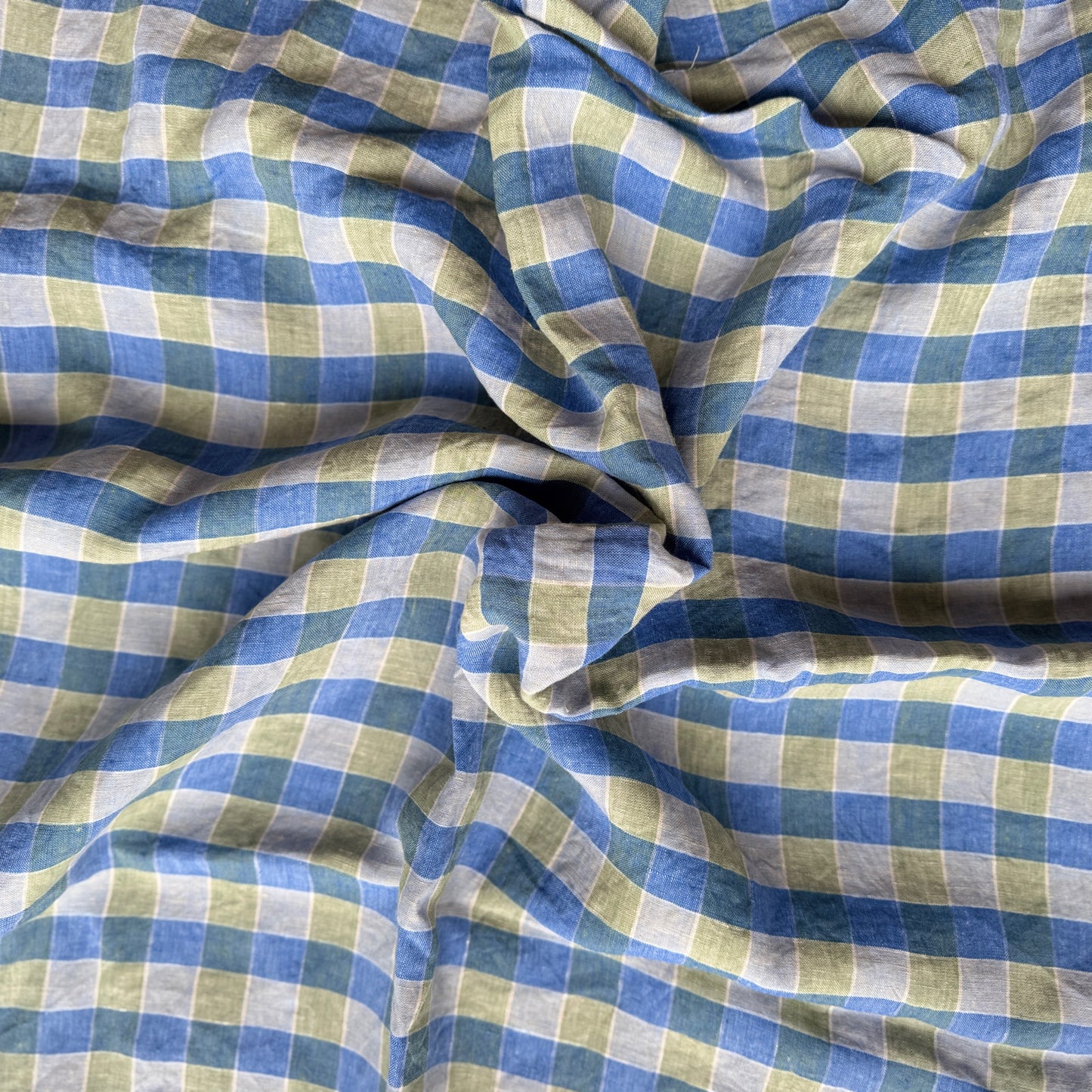 Gingham Organic Linen Scarf / Sarong Accessory | 100% Linen | FREE Shipping