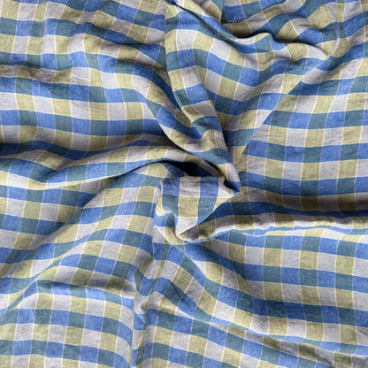 Gingham Organic Linen Scarf / Sarong Accessory | 100% Linen | FREE Shipping
