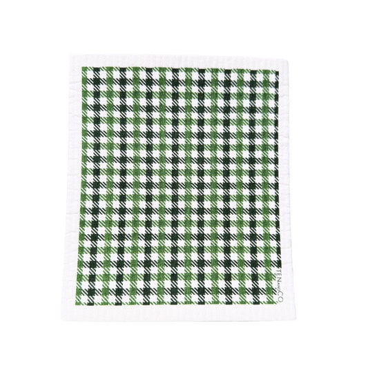 Swedish Dishcloth SPRUCE - Moss Plaid