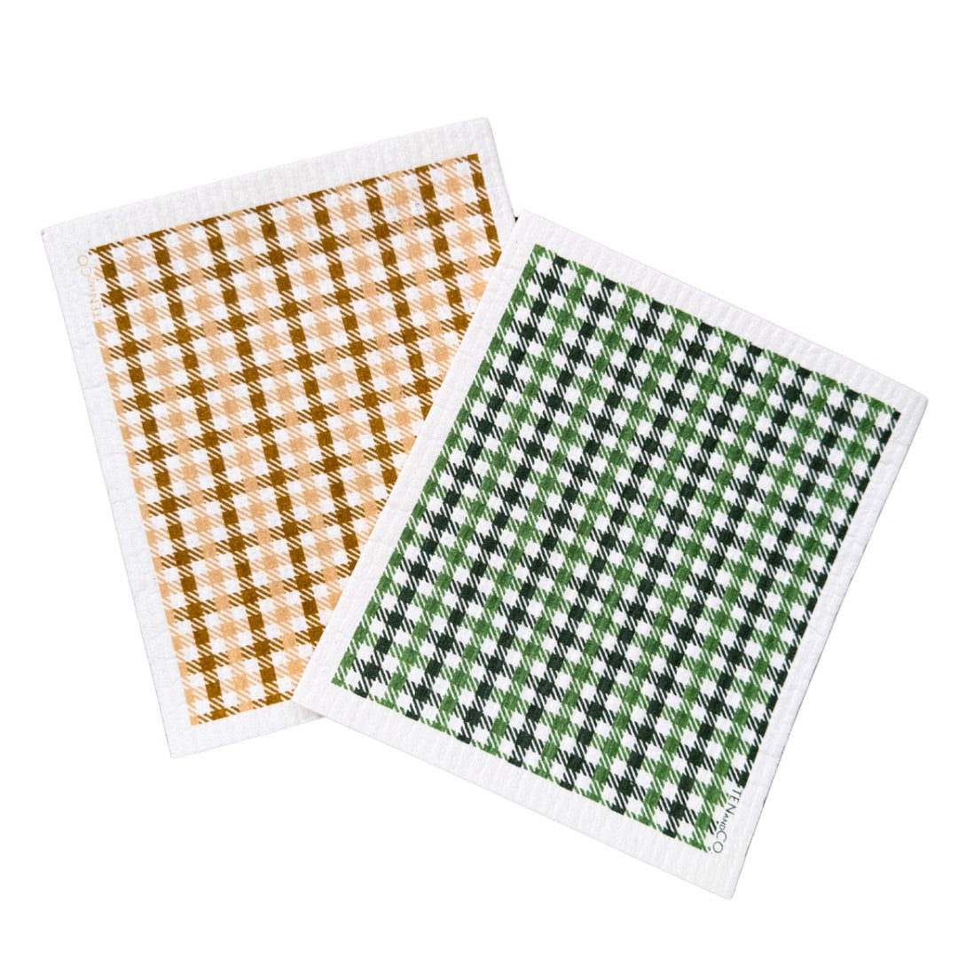 Swedish Dishcloth SPRUCE - Golden Plaid