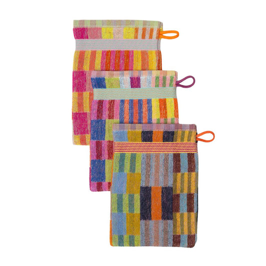 Wash Glove Set Trio / Wash Mitts #72 Tulip Quilt (3) - IN STOCK 16TH DEC