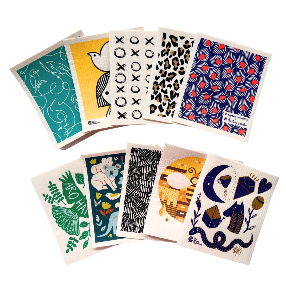 SPRUCE Swedish Dishcloth SET - Animals (10 cloths)