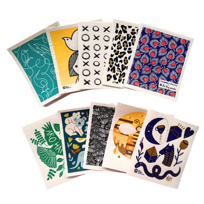 SPRUCE Swedish Dishcloth SET - Animals (10 cloths)