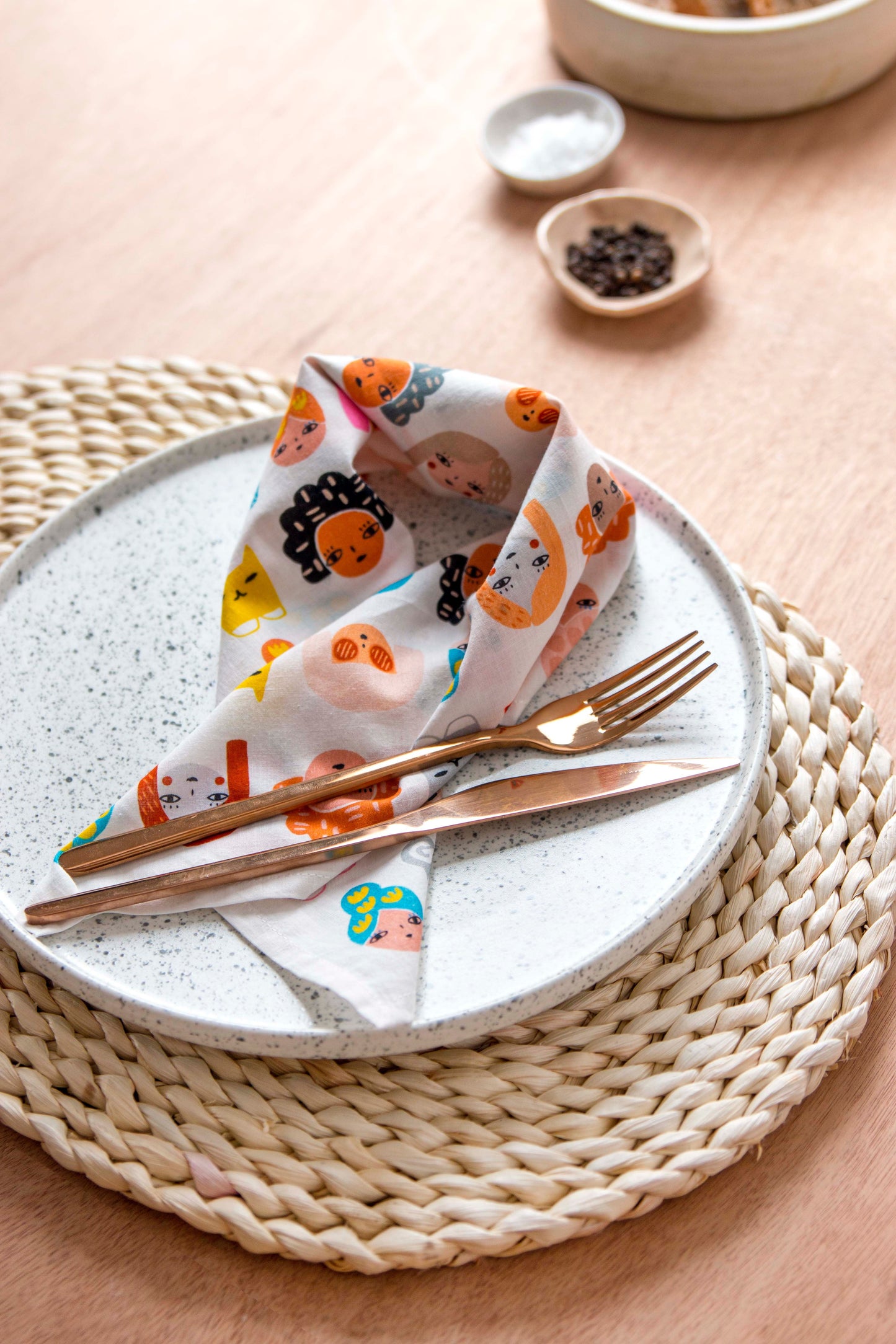 Napkins Cheetah - Organic Cotton Sets of 6