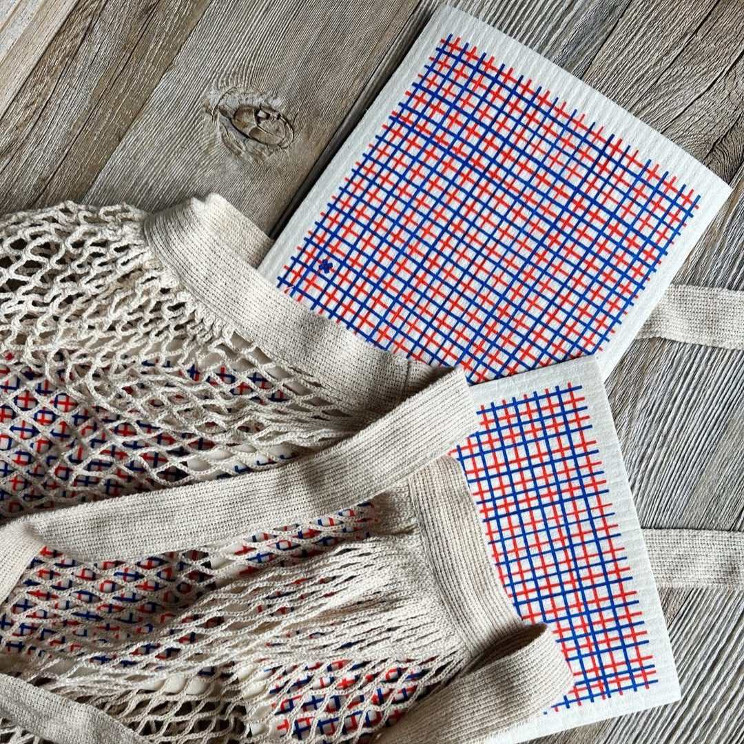 Swedish Dishcloth SPRUCE - Nautical Grid
