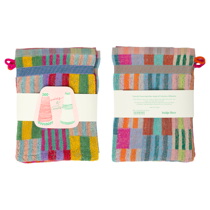 Wash Glove Set Trio / Wash Mitts #99 Tulip Quilt (3)