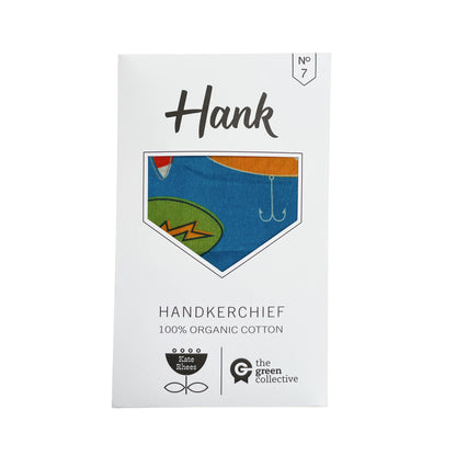 HANK - 7. VINTAGE LURES by Kate Rhees | Organic Cotton Handkerchief