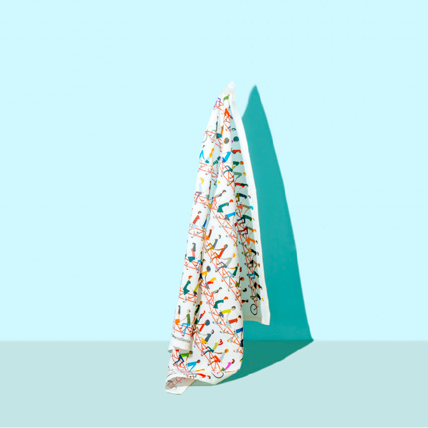 HANK - 8. TANDEM BIKES by Kate Rhees | Organic Cotton Handkerchief