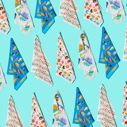 HANK - 7. VINTAGE LURES by Kate Rhees | Organic Cotton Handkerchief