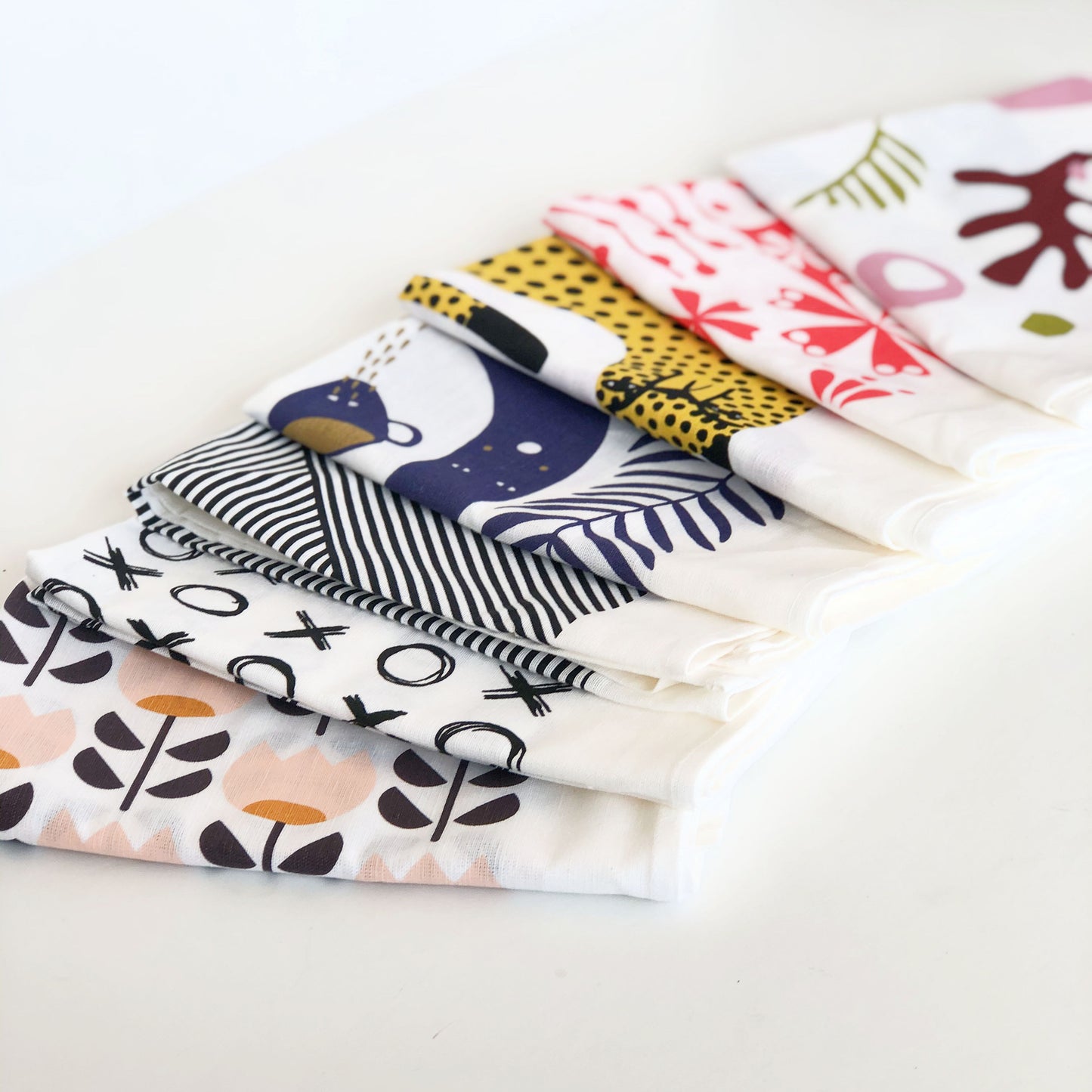 Red Flower Tea Towel by The Green Collective (50% Linen)